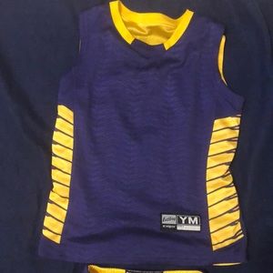 Boys’ Purple and Yellow Basketball uniform set